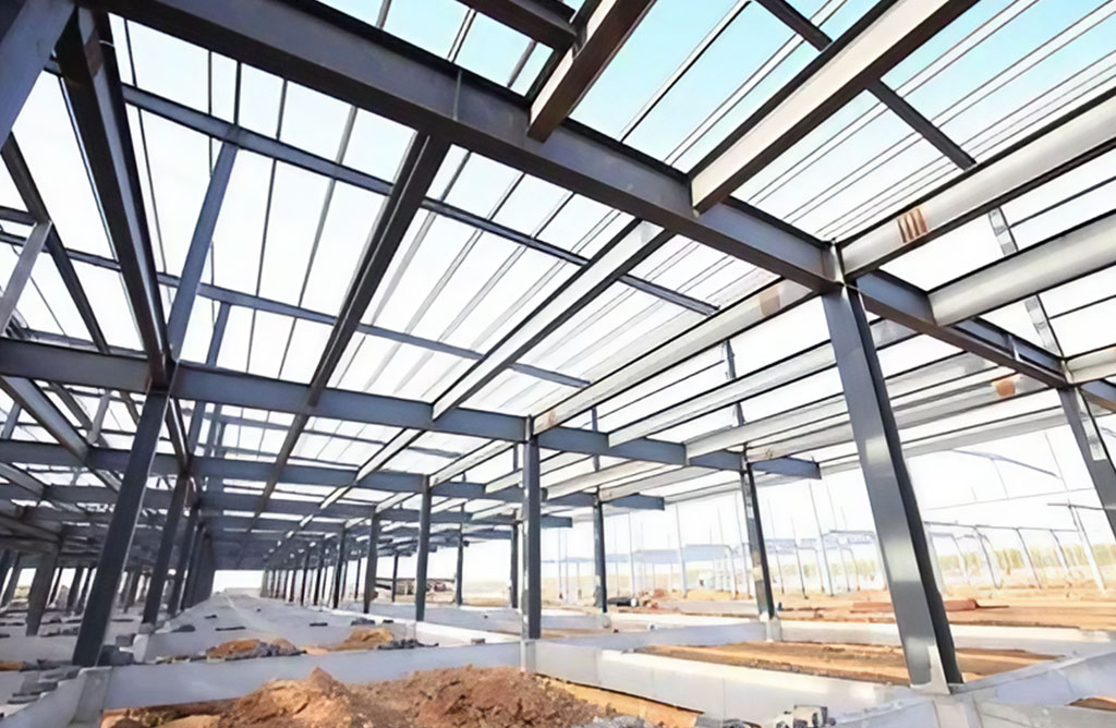 Interior View of Pre-Engineered Steel Building Frame