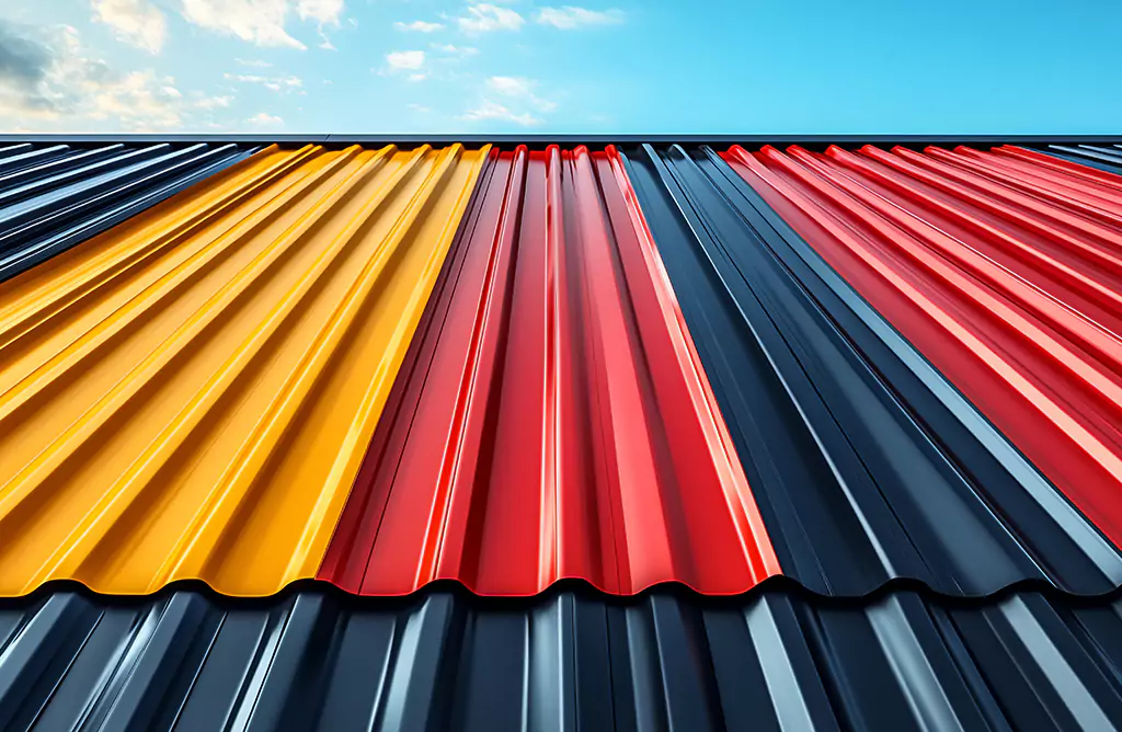 Colorful Roofing Sheets on a Commercial Building Roof