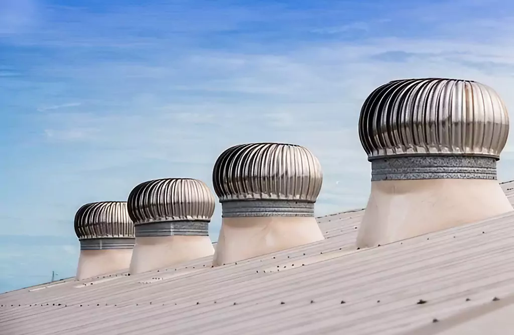 Turbo Ventilators on a Commercial Rooftop